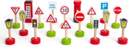 Set lesenih prometnih znakov BIGJIGS RAIL
