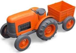 Traktor z vleko oranžen od Green Toys