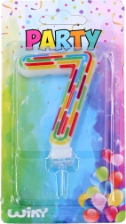 rojstnodnevna svečka za torto – številka 7, črtice