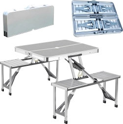 Zložljiva aluminijasta kamping/piknik miza s sedeži