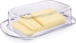 Prozorna plastična posodica za maslo s pokrovom 17,5 × 11,5 × 4,5 cm