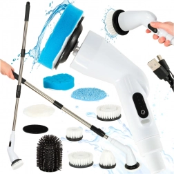 Električni rotacijski mop in čistilna krtača z 9 nastavki