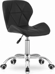 Vrtljiv pisarniški stol s širokim naslonom iz eko usnja – črn