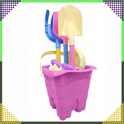 Beach toy set with bucket and molds, 9 pcs