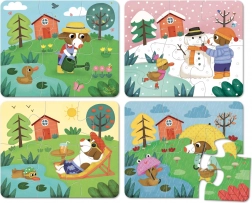 vilac lesene sestavljanke štiri letni časi v škatli