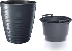 Cvetlični lonec z vložkom MAZE 47,5 cm antracit