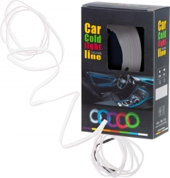 Ambientna LED osvetlitev za avto USB / 12 V, trak 5 m – Bela