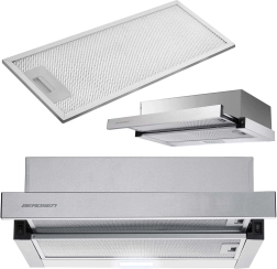 Teleskopska kuhinjska napa 50 cm inox BERDSEN BT-233 z LED osvetlitvijo