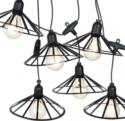 Vrtna LED girlanda 5,5 m s 6 lučmi, časovnik, IP44