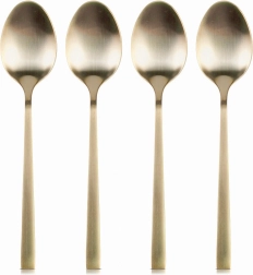 Zlate čajne žličke iz nerjavnega jekla, set 4 kos