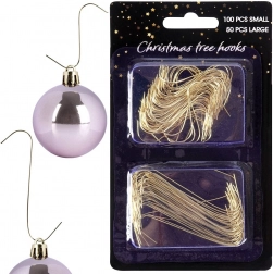 Zlati kavlji za božične okraske 4 in 6 cm, 150 kos