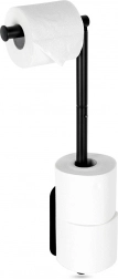 Stenski držalo za toaletni papir iz nerjavnega jekla, črno, 46,5 cm