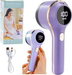 Električni odstranjevalnik muck na tkaninah z LED-zaslonom, 3 hitrosti – vijoličen