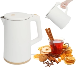 Potovalni brezžični grelnik vode 1,7 l, 1500 W z vrtljivo osnovo – bel