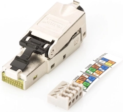 Modularni konektor RJ45 DIGITUS kat. 6A, PoE+, 10GbE, STP, oklopljen, kovinski, brez orodja
