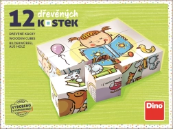 Lesene kocke Lep dan – komplet 12 kock