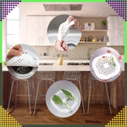 Silikonasto cedilo za odtok za pomivalno korito, kad in umivalnik – bel filter proti zamašitvam