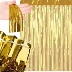 Okrasna samolepilna zlata resečasta zavesa 100 × 200 cm RUHHY