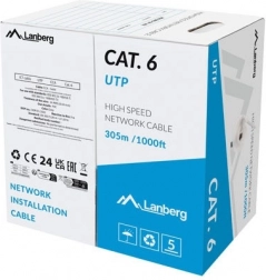 LAN UTP kabel kategorija 6, 305m CCA, siva, potrjeno s Fluke Passed