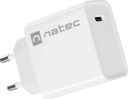 Omrežni polnilec NATEC Ribera 1x USB‑C 20 W bel