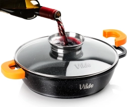 Globoka granitna ponev s steklenim pokrovom TERRUNA AROMA 28 cm, 3,3 l