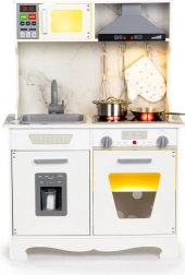 Lesena otroška kuhinja s svetlobnimi in zvočnimi učinki + dodatki ECOTOYS