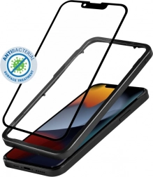Zaščitno steklo Anti‑Bacterial 3D Armour Glass za iPhone 16e / 14 / 13 / 13 Pro – Z namestitvenim okvirjem