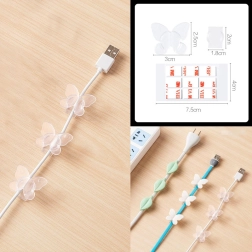 Dekorativno držalo za kable 9 kosov – prozoren metulj