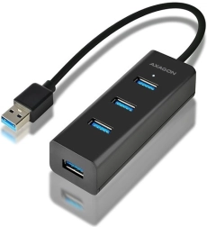 axagon hue-s2b štirivratni usb 3.2 gen 1 hub z napajanjem, 30 cm kabel, micro usb napajanje