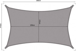 Vodoodporna vrtna senčna ponjava 3 × 2 m pravokotnik siva