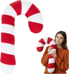 Božična dekoracija Ruhhy – mehka blazinasta paličica v belo‑rdeči barvi