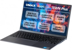 umax visionbook 15wn plus 15,6" prenosnik z intel n100, 8 gb ram in 256 gb ssd