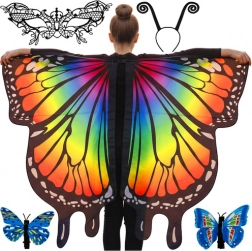 Otroški kostum metulja z velikimi krili KRUZZEL, masko in obročem za lase