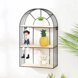 Dekorativna črna stenska polica 45 cm