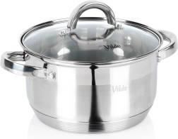 Nerjavno jeklen lonec s steklenim pokrovom 20 cm, 3,4 l