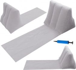 Napenljiva plažna podloga z naslonom in vzglavnikom – Siva