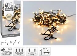 Božična LED osvetlitev 3 m, 40 LED, topla bela, IP44