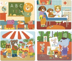 Vilac lesene sestavljanke poklici 4 v 1