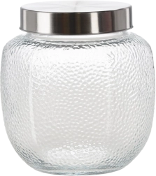Glass food storage jar 1.8 l with metal lid
