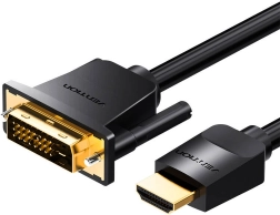 HDMI na DVI (24+1) kabel 5 m Vention, 4K 60 Hz / 1080p 60 Hz, črn