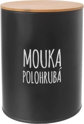 Pločevinasta doza za polbelo moko z bambusovim pokrovom black