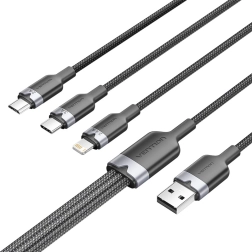 USB 2.0 kabel 3 v 1 Vention – USB‑C, Lightning in Micro‑B