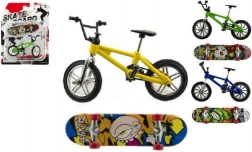 Prstno BMX kolo in skateboard – privijačni mini komplet 10 cm
