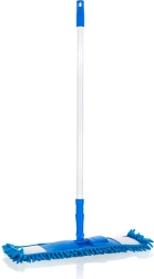 Flat chenille mop with telescopic handle, dark blue (42 × 13 cm, 68–120 cm)