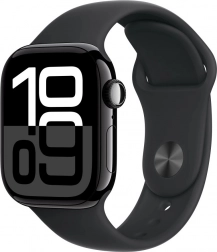 Apple Watch Series 10 GPS + Cellular 42 mm aluminij oniks s črnim športnim paščkom M/L