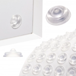 Samolepilni silikonski odbijači 13 mm – prozorni, 50 kos