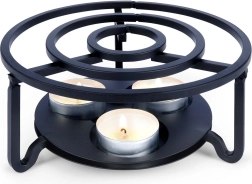 Kovinski grelnik za čajnik, črn