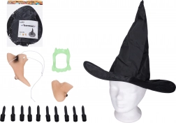 Set za čarovnice – nos, brada, prsti, zobje in klobuk