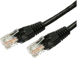 Patchcord network cable Cat.6 RJ45 UTP 0.5 m, black (pack of 10)