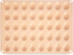 Silikonski pekač za piškote in praline v obliki jajc, bež, 33,5 × 26 × 1,5 cm
